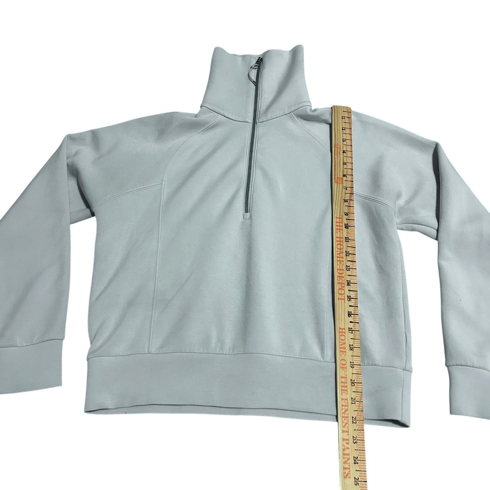 Spanx AirEssentials Half Zip Pullover Sweatshirt Light Blue Small Athleisure - Picture 4 of 5